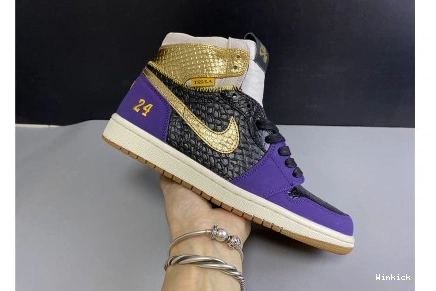 JORDAN BLACK  AIR 1 OG X PURPLE GOLD HIGH UNION “MAMBA” 0709